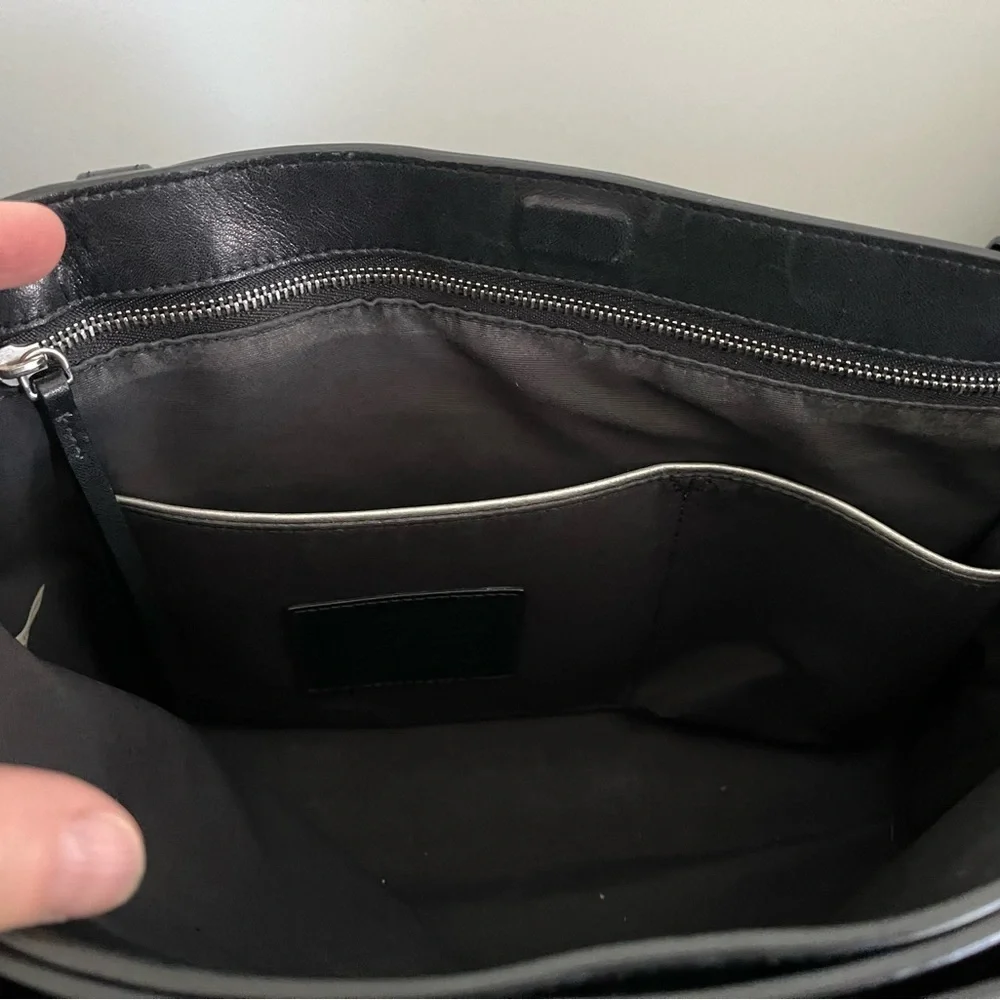 Coach Borough Elegant Black Leather Tote, Handbag - Picture 6 of 10